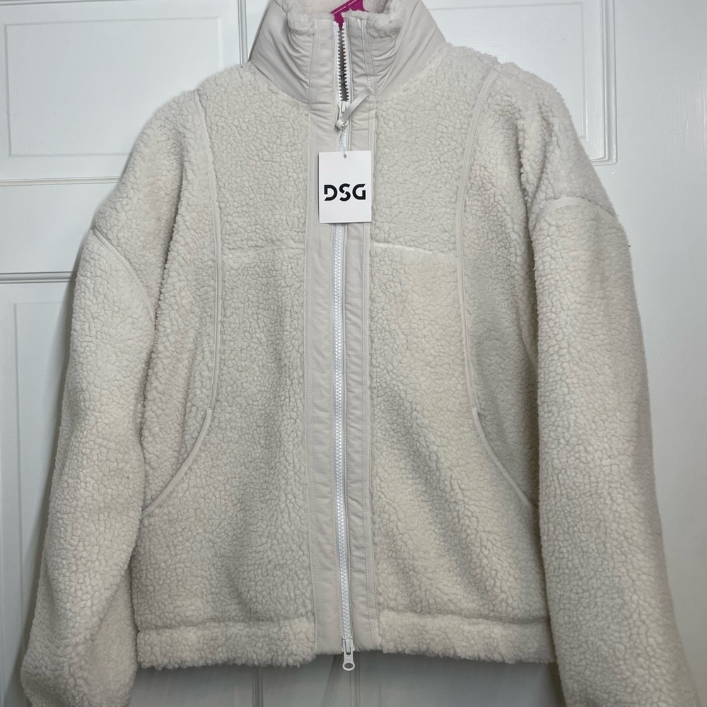DSG Cream Nubby Woven Jacket small nwt full zip